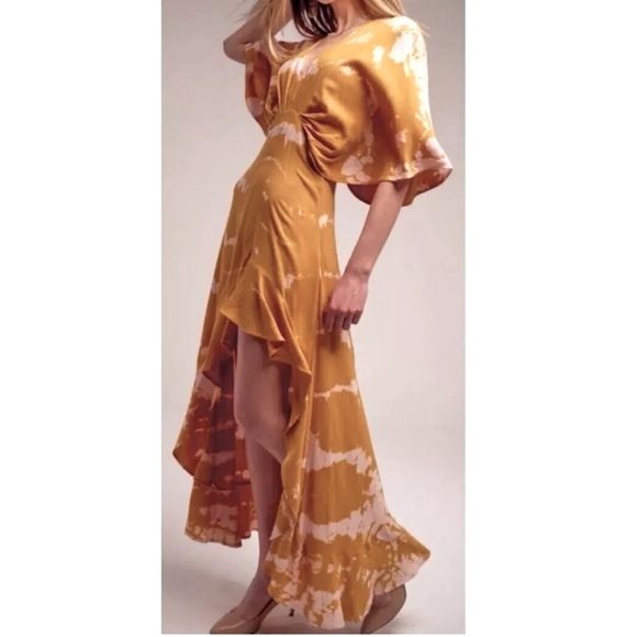 Young Fabulous & Broke Dresses & Skirts - YOUNG FABULOUS & BROKE Thea Dress M Sweet Fig Ladder Tie Dye Boho High Low Maxi